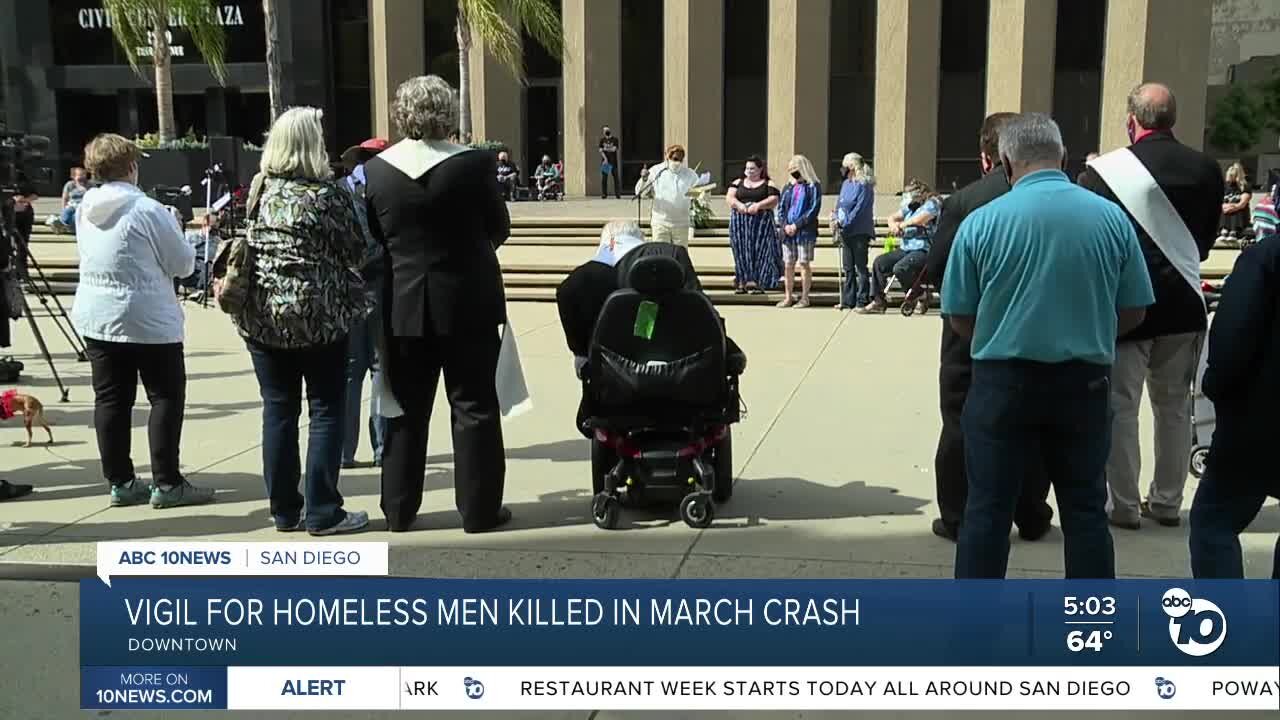 Vigil for homeless men killed in crash