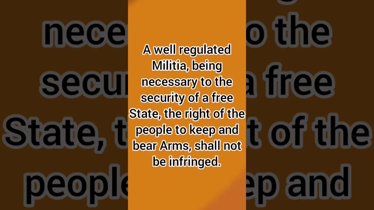The second amendment means citizens have a right to carry weapons