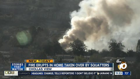 Candle sparks fire at Chollas View home