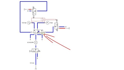 Pilot-Operated Valve Controlling an Air Cylinder