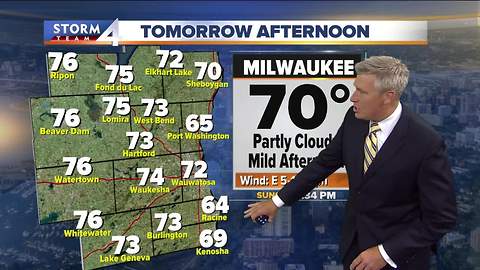 Partly cloudy and pleasant Wednesday