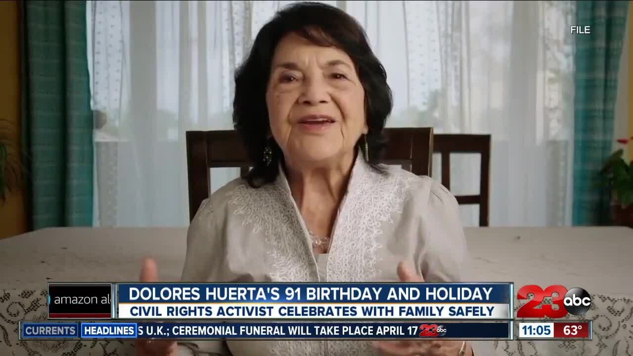 Dolores Huerta celebrates her 91st birthday and statewide holiday today!