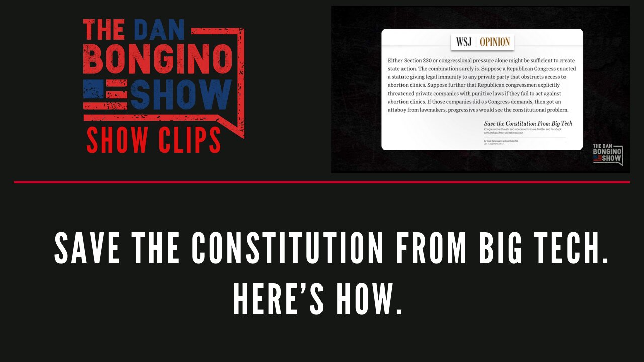 Save the Constitution from big tech. Here’s how. - Dan Bongino Show Clips