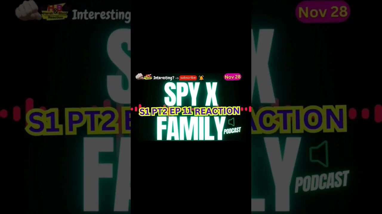Spy X Family Anime S1 PT2 EP 11 Reaction Theory Podcast | Harsh&Blunt Short