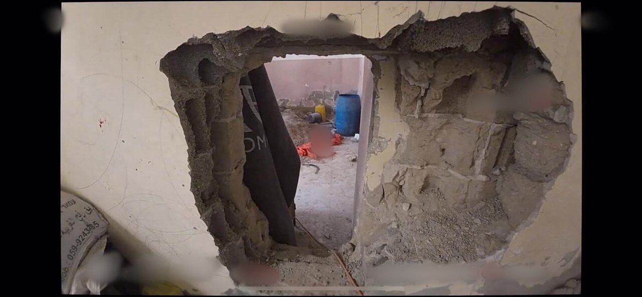 The Israeli military releases footage showing how Hamas smashed holes in P1