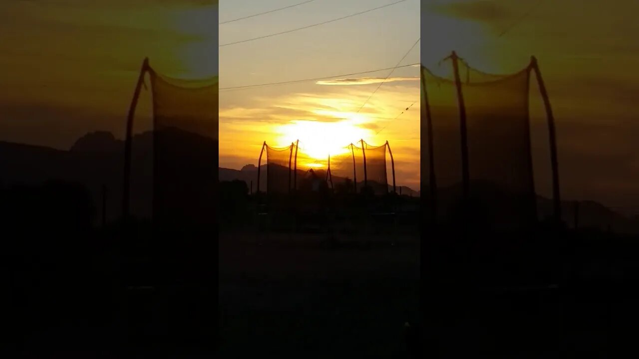 Toby Jumping on Trampoline at Sunset