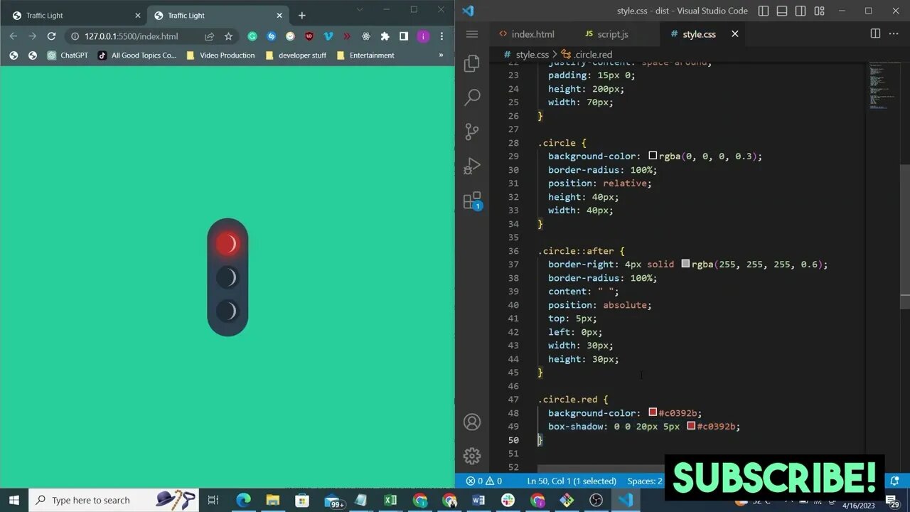 How to build a FUNCTIONING Traffic Light with HTML,CSS and JS