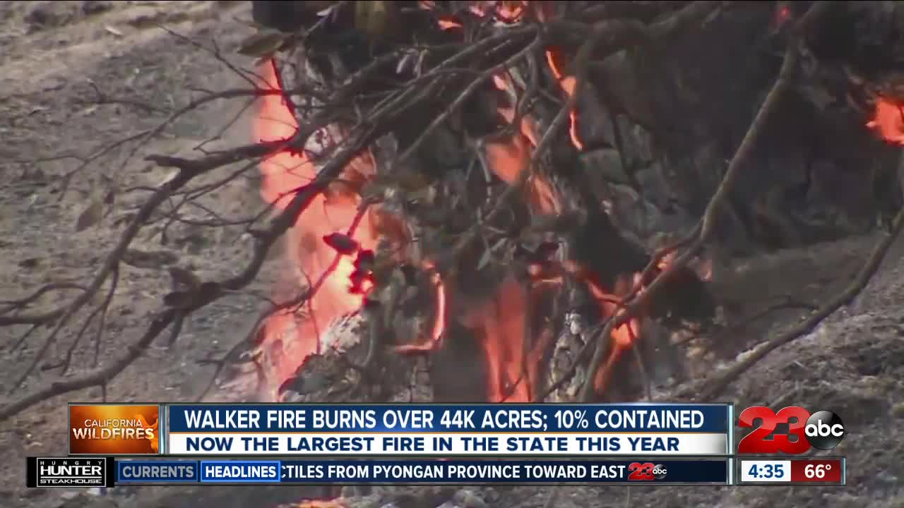 Walker Fire now the largest fire in the state at over 44,000 acres burned