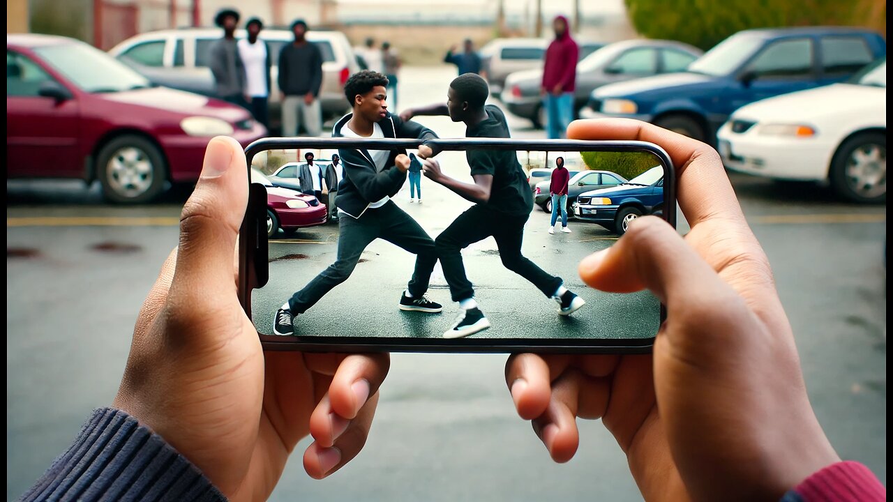 Parking Lot Fight: Teenagers Battle It Out