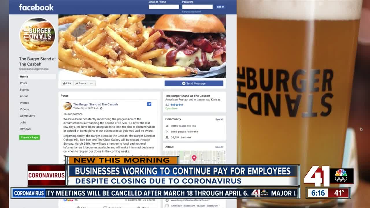 Businesses working to continue pay for employees