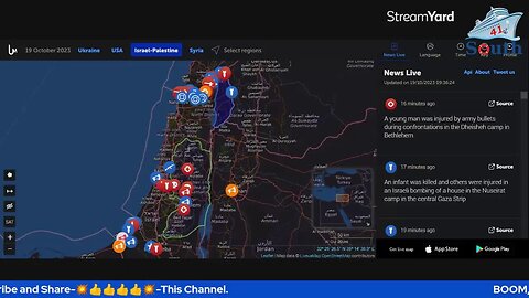 Live Realtime Gaza Conflict Map With Up To Date News As Things Happen.