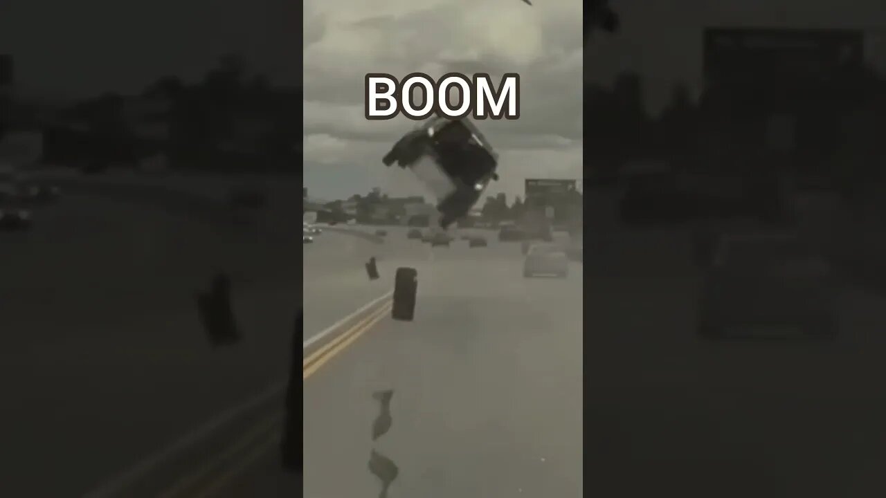 Car FLIPS OVER from a wheel #shorts #crash