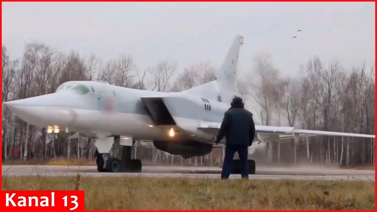 Footage of Russian bombers and fighter jets training in Crimea