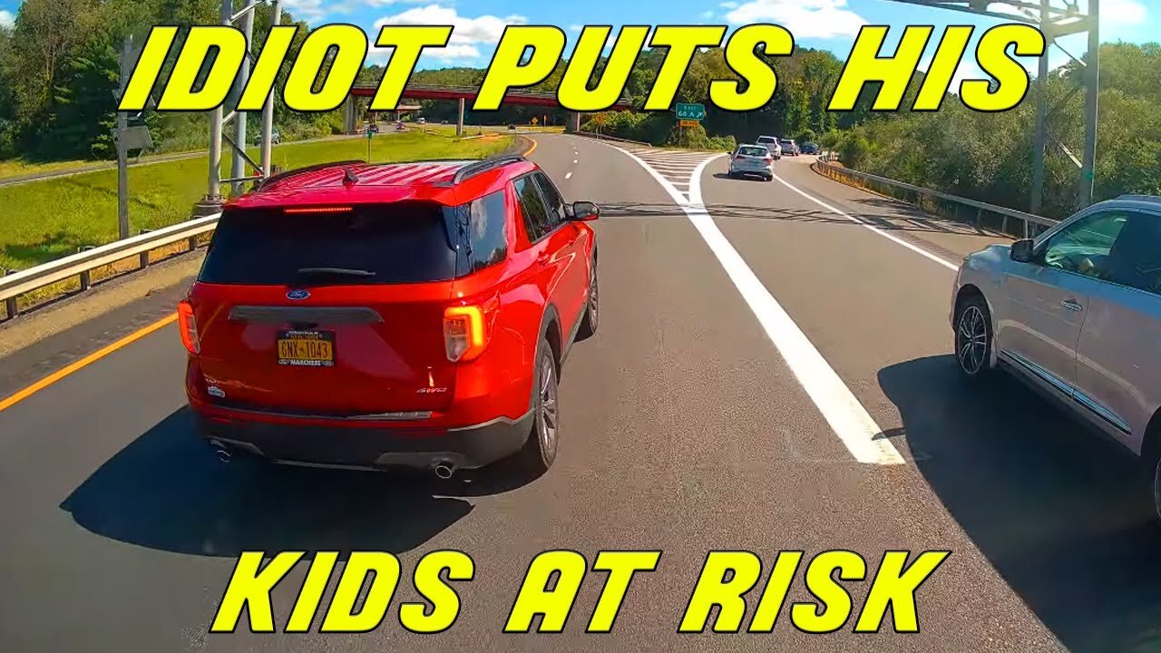 MAN RISKS IT ALL JUST TO TAKE EXIT IN FRONT OF BUS | Road Rage USA & Canada 2023