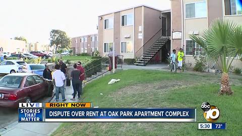 Dispute over rent at Oak Park apartment complex