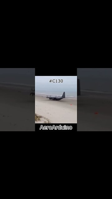 Giant #C130 Hercules Takeoff on Abandoned Beach #Aviation #Avgeek #AeroArduino