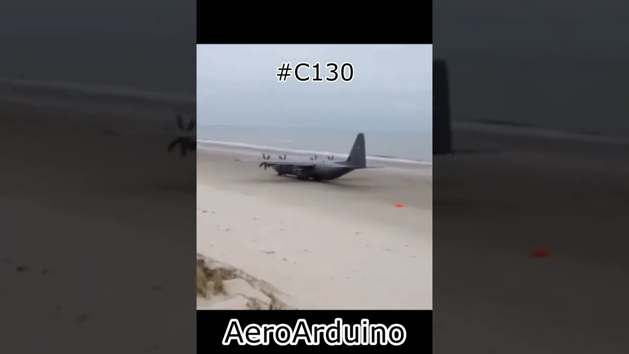 Giant #C130 Hercules Takeoff on Abandoned Beach #Aviation #Avgeek #AeroArduino