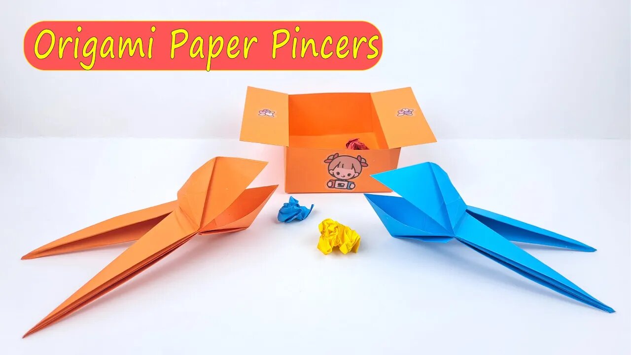 How to Make Origami Paper Pincers/DIY Origami Crafts/Easy Crafts