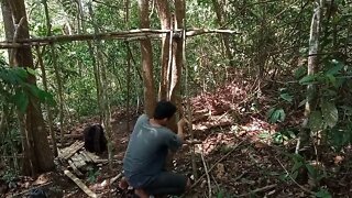 solo survival __ membangun shelter, masak, makan,eksplor, dan tidur nyenyak di hutan _14