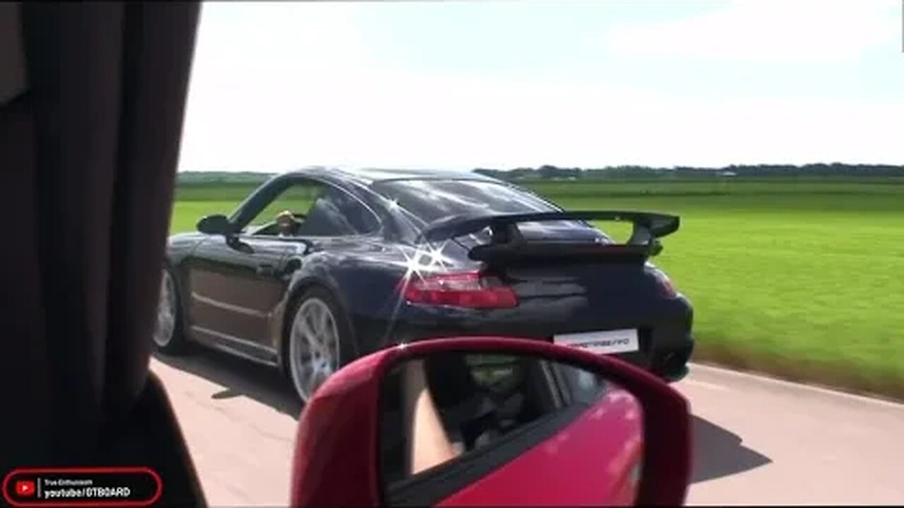 Brutal 1200 HP 9ff BT1200 Porsche 911 GT2 4WD vs 800 HP Switzer P800 two race Russia vs Sweden Event