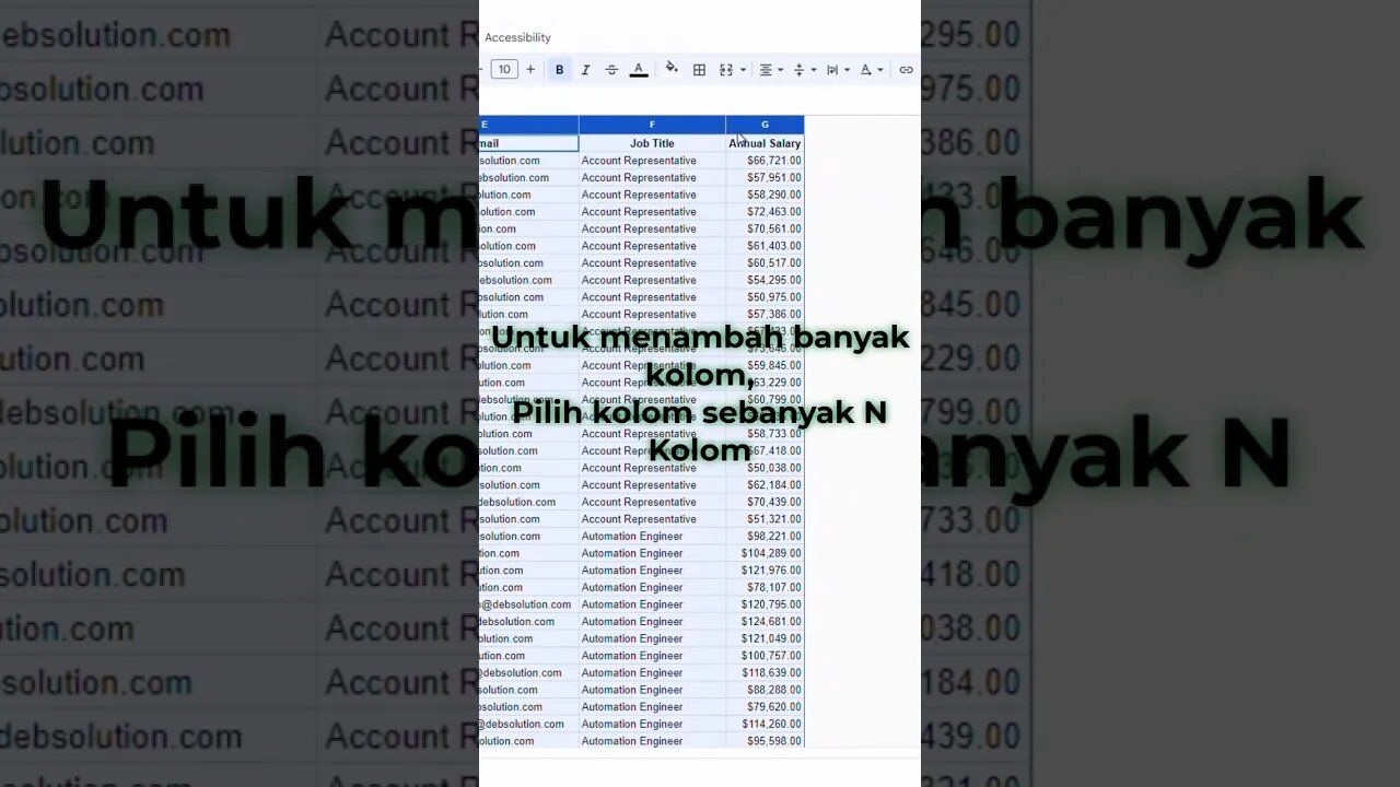 Menambahkan Kolom dan Baris - Google Sheets Tips & Tricks #belajaronline #googlesheets