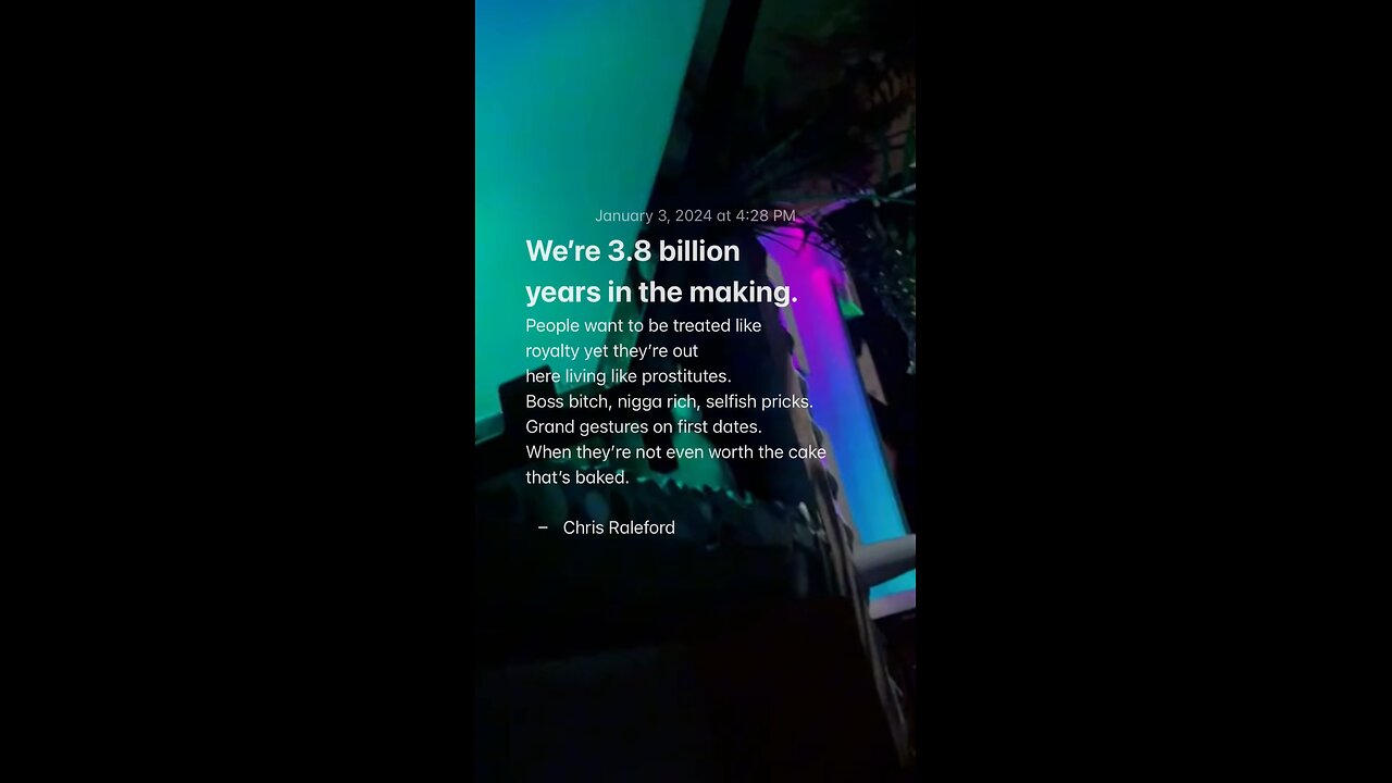 We’re 3.8 billion years in the making - Chris Raleford
