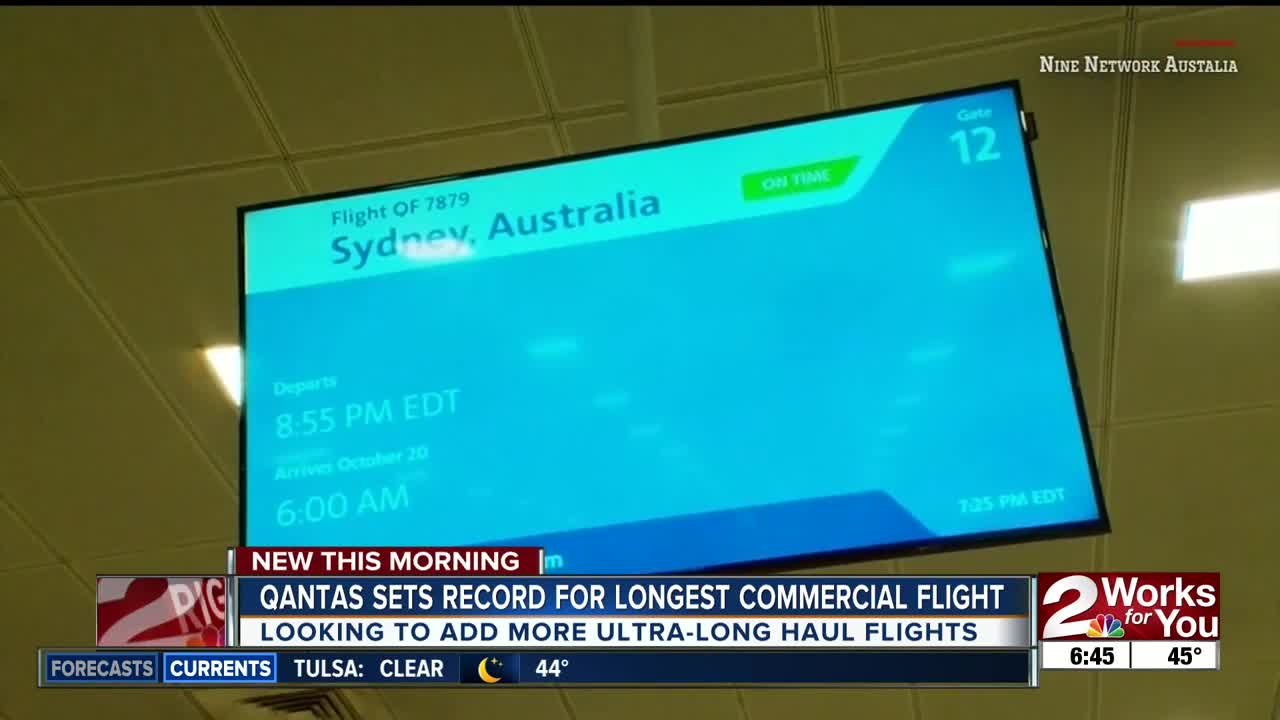 Qantas sets record for longest commercial flight