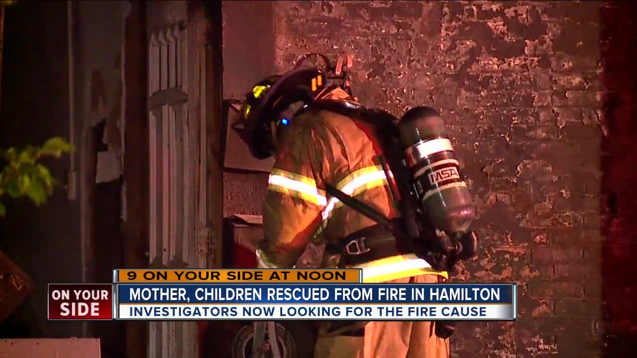 Mother, children rescued from fire in Hamilton