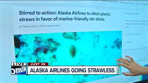 Alaska Airlines is going green, replacing plastic straws to reduce waste