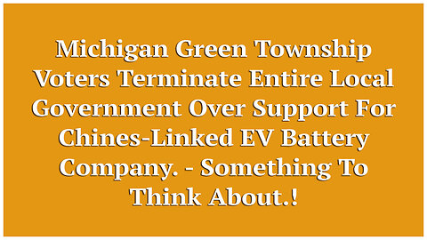 Michigan Green Township Voters Terminate Entire Local Government
