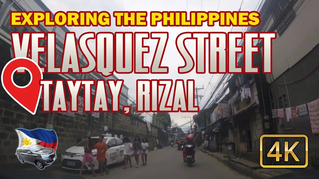 Relaxing Drive Through Velasquez Street Taytay Rizal The Philippines 4K