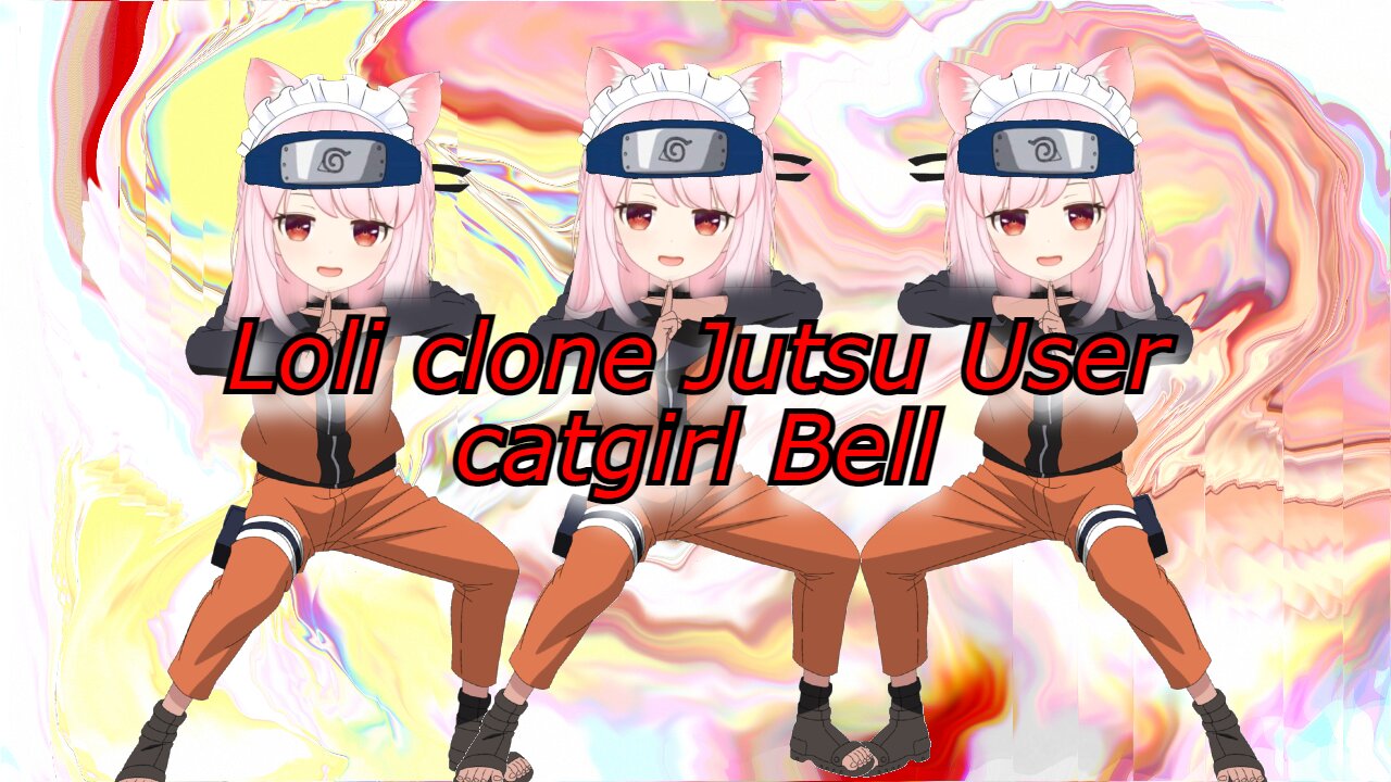 vtuber Bell Nekonogi performs the loli clone jutsu and just acts silly