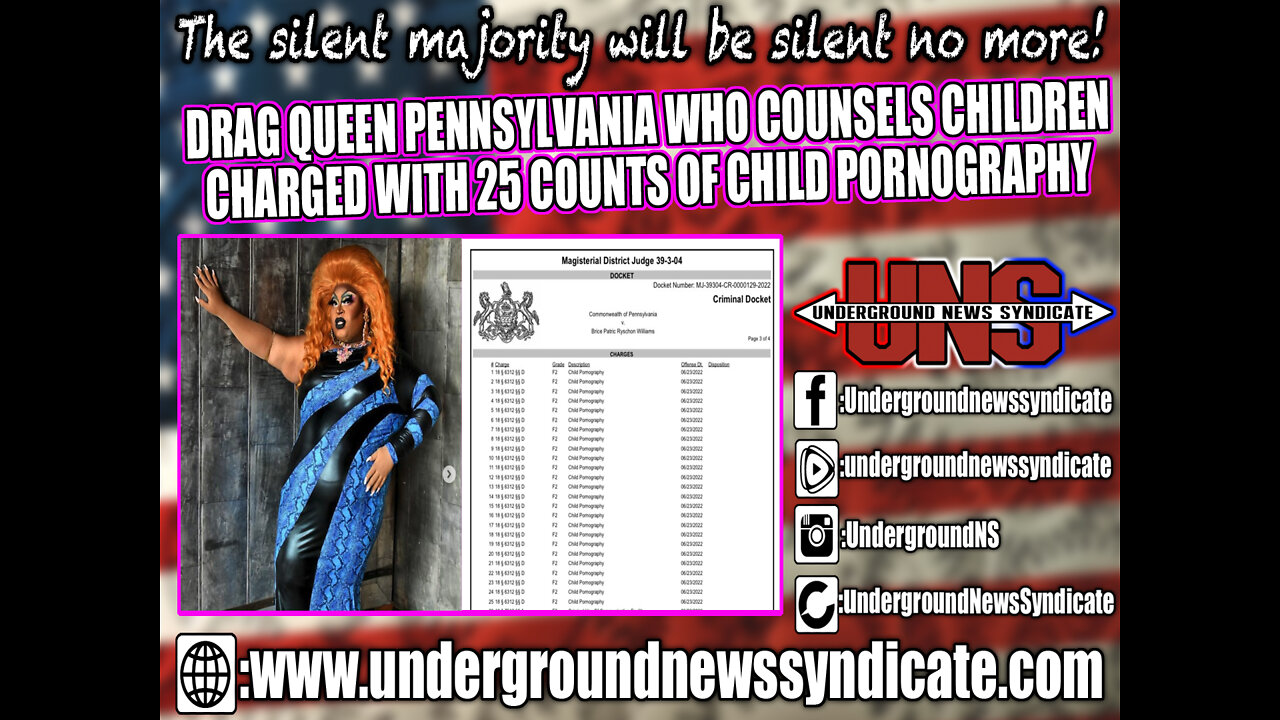 Safe Haven Drag Queen PA Who Counsels Children Charged With 25 counts of Child Porn.