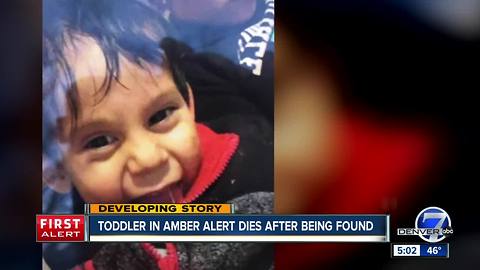 Colorado Springs toddler, 2, dies after he was found following Amber Alert, family confirms