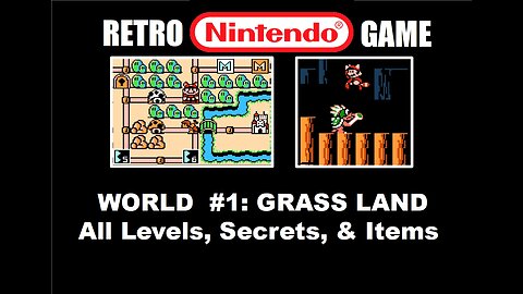 Super Mario Bros 3 (NES) World #1 Grass Land: Complete Walkthrough Guide: All Levels, Secrets, Items