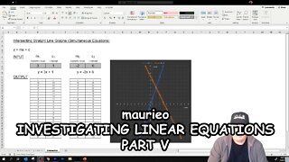 maurieo INVESTIGATING LINEAR EQUATIONS PART V