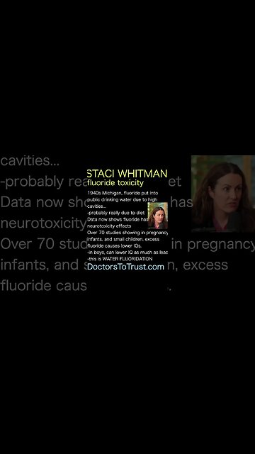 Staci Whitman. 70 studies show fluoride LOWERS IQ