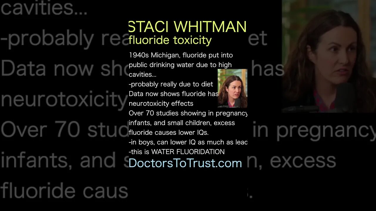 Staci Whitman. 70 studies show fluoride LOWERS IQ