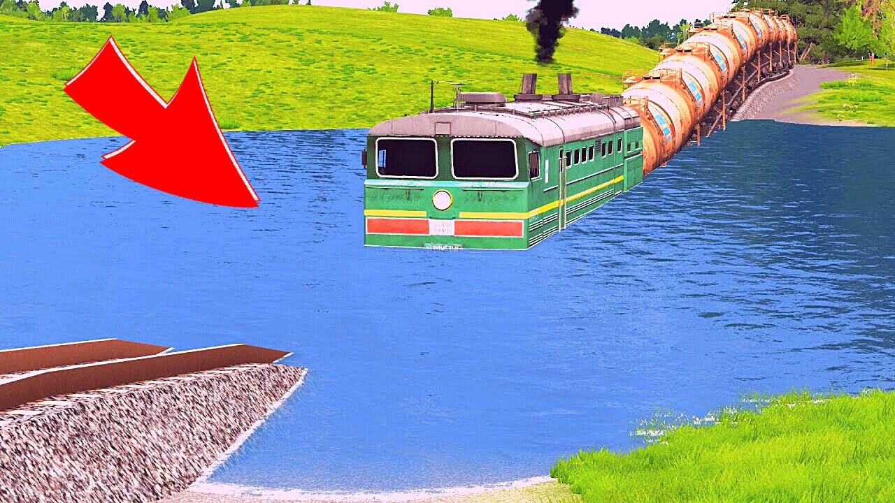 Trains vs Deep Water – BeamNG.Drive