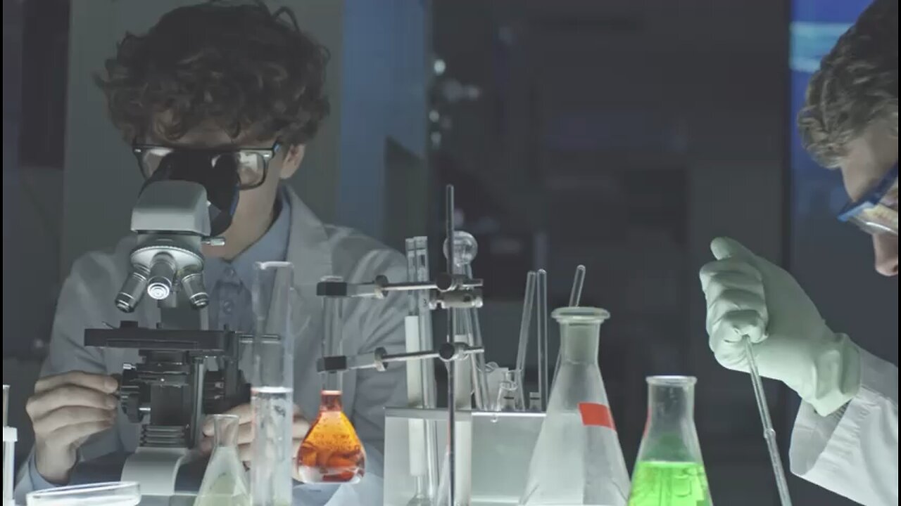 A Man And A Woman Working In A Laboratory