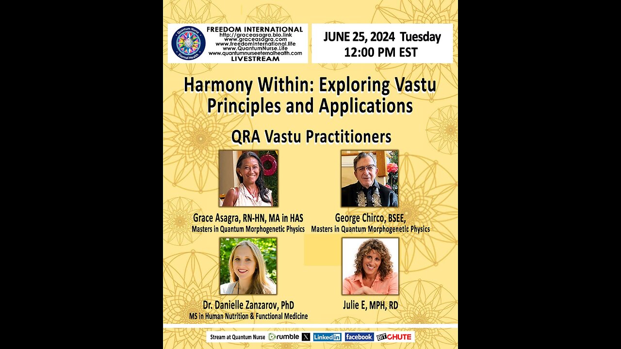 Grace A, Dr. Danielle Z, Julie E., & George C - QRA Vastu Principles & Applications