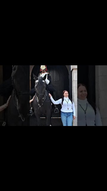 Her face 🤣 Hands off the Reins slow motion #horseguardsparade
