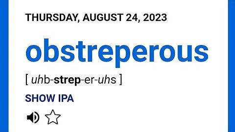 WORD OF THE DAY 24 AUGUST