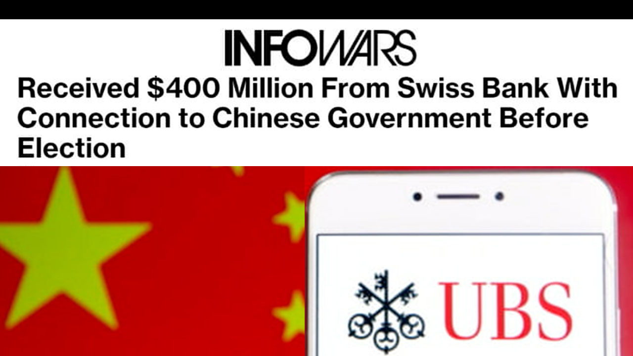 Swiss Bank Fund Owned by Chinese Government Gave Dominion 400 Million on Eve of Election