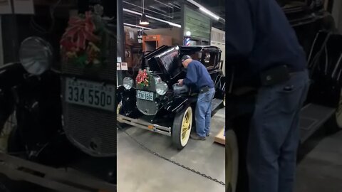 Fired up a 1930 Model A at Miles Through Time Automotive Museum