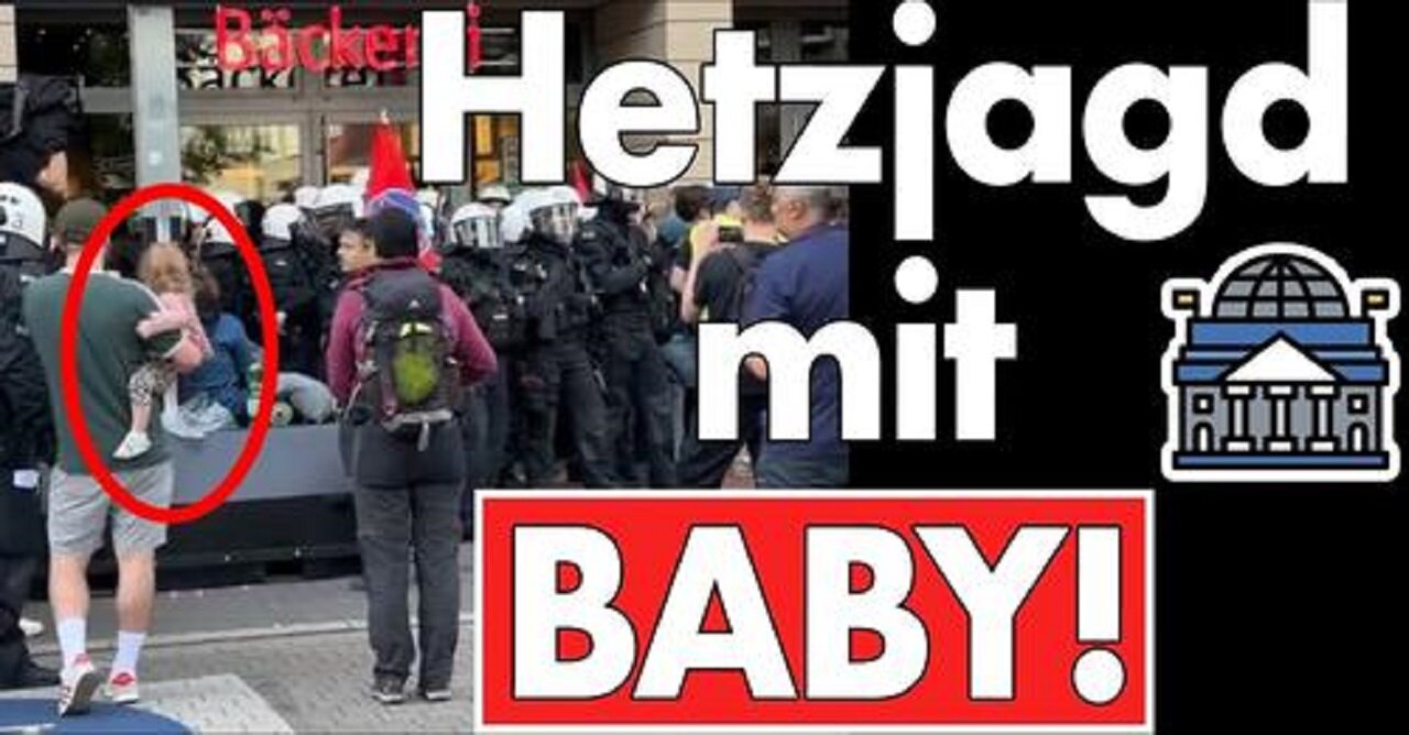 Hetzjagd auf Politiker mit Baby! 'Toleranz & Demokratie' Essen Bundesparteitag AfD Polizei 29.06.24