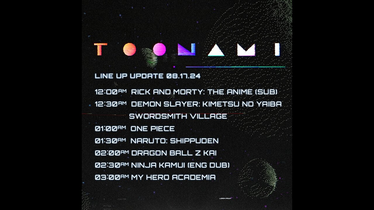 SWORDSMITH ARC!!! Toonami Schedules August 2024