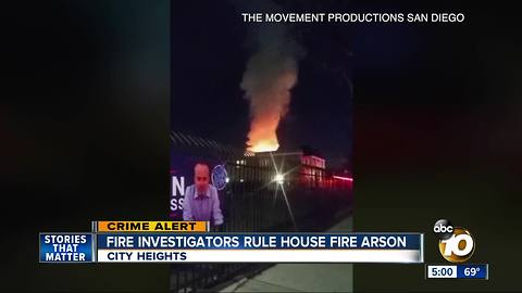 City Heights fire ruled an arson