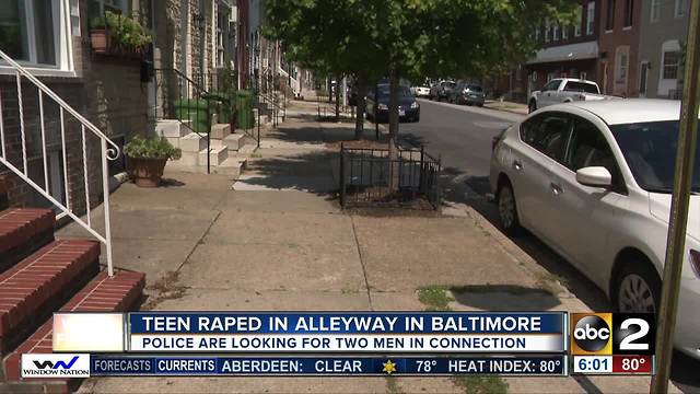 Baltimore Police looking for two men accused of rape