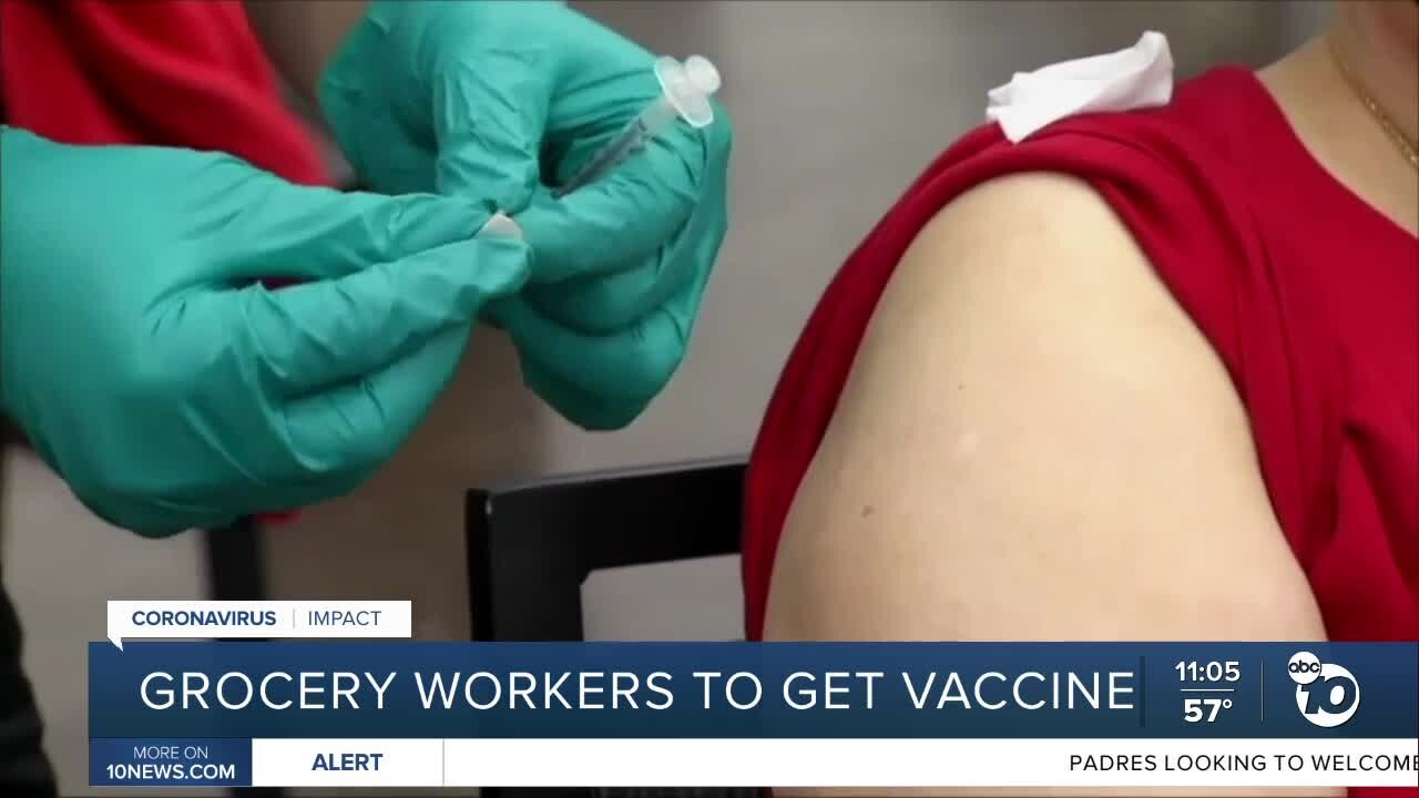 Grocery workers to get vaccinated in tier 1B